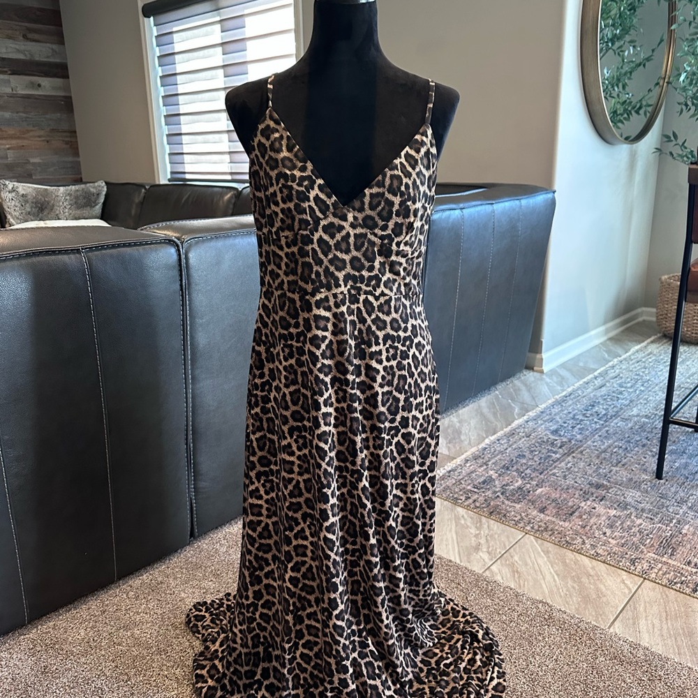 Michael Kors Leopard Print Maxi Dress